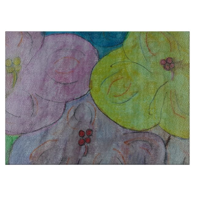 Abstrakt sommarblomma skärbräda (Framsidan)