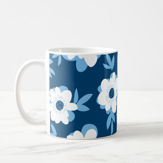 Abstrakt Sommarblommigt, sömlös mönster Kaffemugg (Vänster)