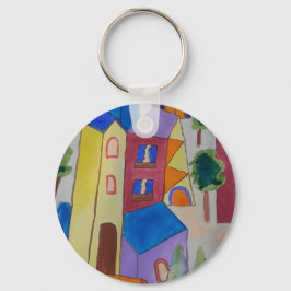 Abstrakt Sommarbyn Nyckelring