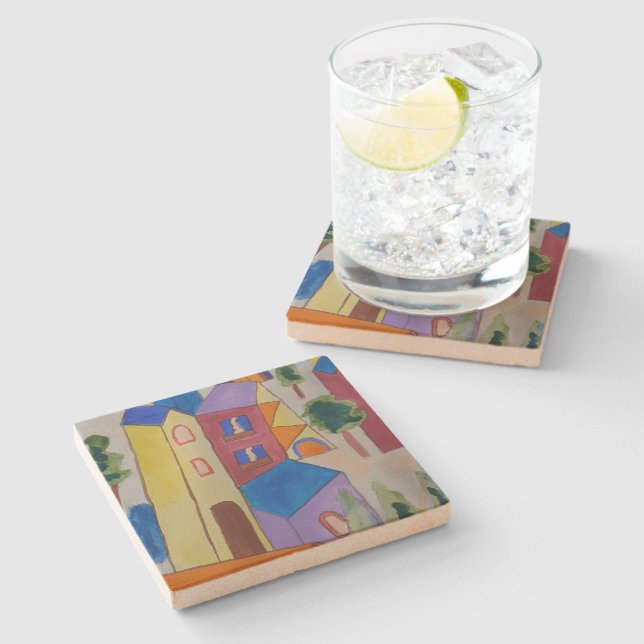 Abstrakt Sommarbyn Stenunderlägg (Sidan)