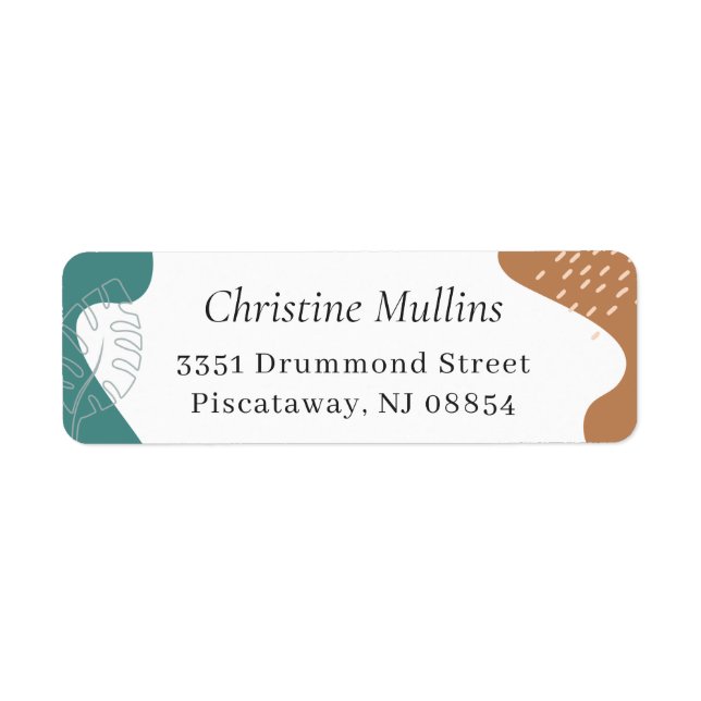 Abstrakt Sommartropisk Returadress Etikett (Framsidan)