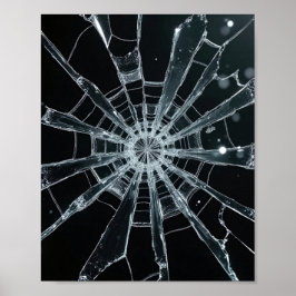 Abstrakt söndrig glasstruktur sprucken webb sprick poster