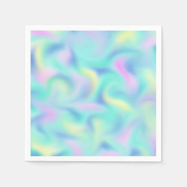 Abstrakt Söt Pastel Swirls Mönster Pappersservett (Framsidan)