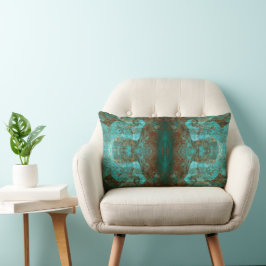 Abstrakt South Western Boho Rust Teal Mirrored Lumbarkudde