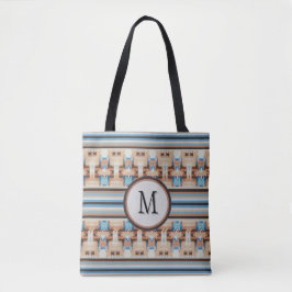 Abstrakt Southwest Blue och Brown Tote Bag Tygkasse