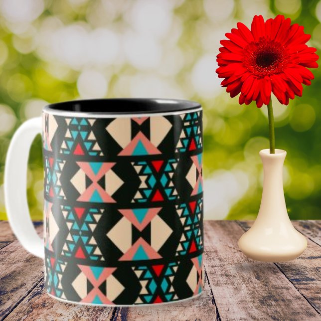 Abstrakt Southwest Boho Två-Tonad Mugg (Skapare uppladdad)