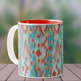 Abstrakt Southwest Boho Två-Tonad Mugg