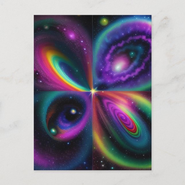 Abstrakt Space Art Vykort (Framsida)