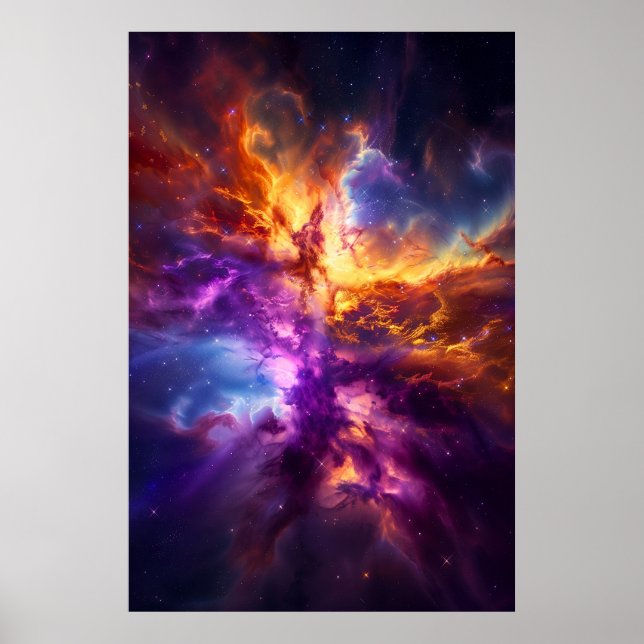 Abstrakt Space Nebula Art-utskrift Poster (Framsidan)