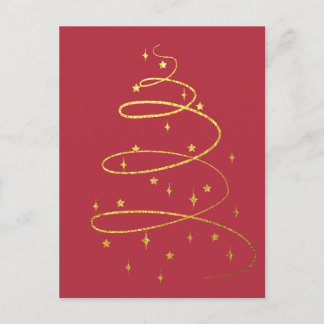 Abstrakt Sparkling Guld Julgran Helg Vykort