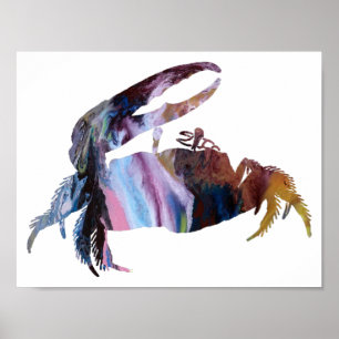 Abstrakt Spelman Crab silhouette Poster