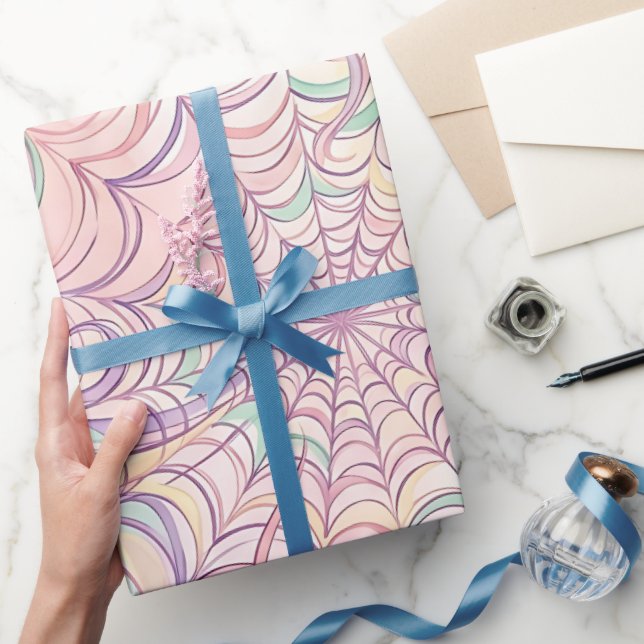 Abstrakt spindelnäts pastell bläck inslagspapper presentpapper (Gifting)