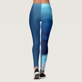 Abstrakt Spiral Blue Gradient Digital Art Leggings