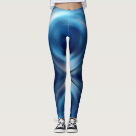 Abstrakt Spiral Blue Gradient Digital Art Leggings