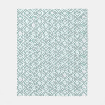 Abstrakt Spiral Circles in Silvery Blue & White