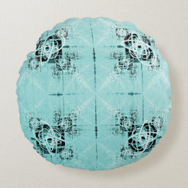 Abstrakt Spiral Delight Round Pillow Rund Kudde