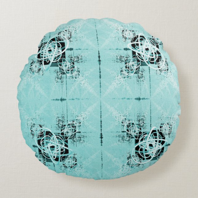 Abstrakt Spiral Delight Round Pillow Rund Kudde (Framsidan)