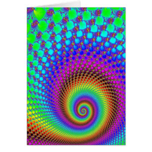 Abstrakt Spiral Fractal Hälsningskort