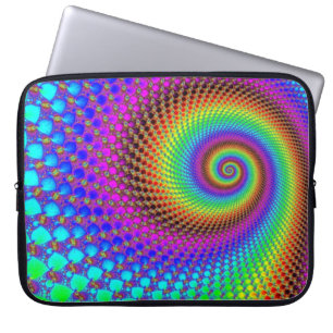 Abstrakt Spiral Fractal - nyare färgad Laptop Sleeve