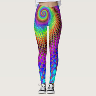 Abstrakt Spiral Fractal - nyare färgad Leggings