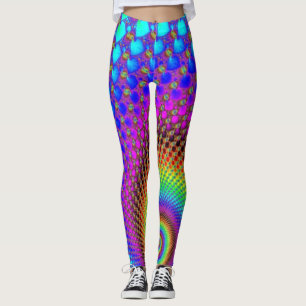Abstrakt Spiral Fractal - nyare färgad Leggings
