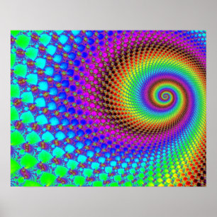 Abstrakt Spiral Fractal Poster