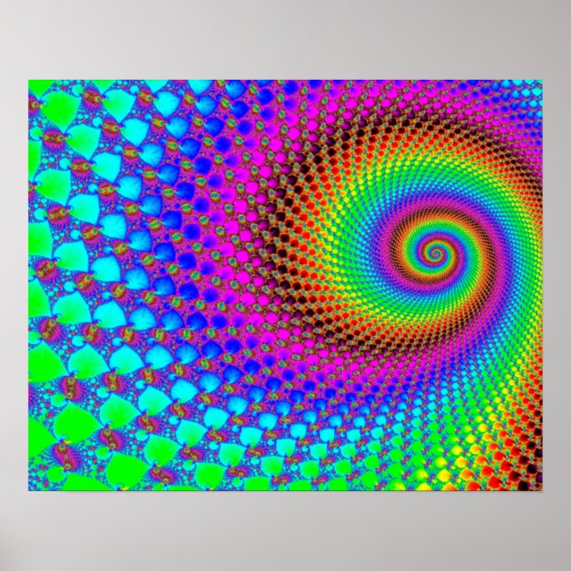 Abstrakt Spiral Fractal Poster (Framsidan)
