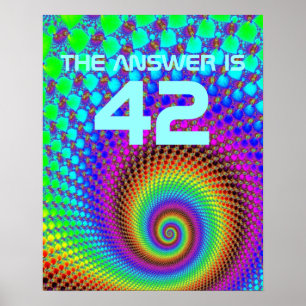 Abstrakt Spiral Fractal + säga Poster