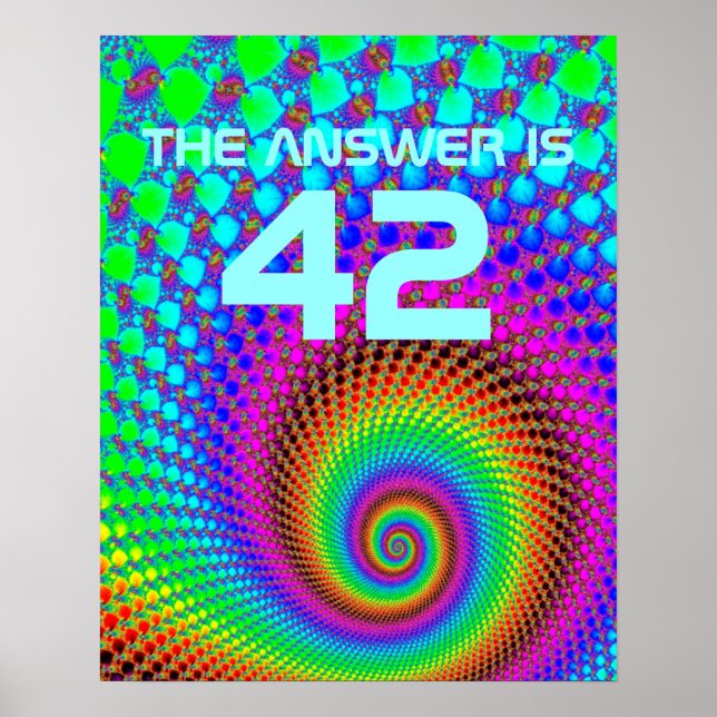 Abstrakt Spiral Fractal + säga Poster (Framsidan)