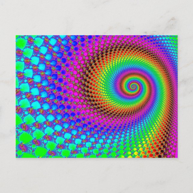 Abstrakt Spiral Fraktal Vykort (Framsida)