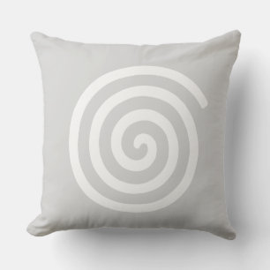Abstrakt spiral i ljust grå och vit kastkudde kudde