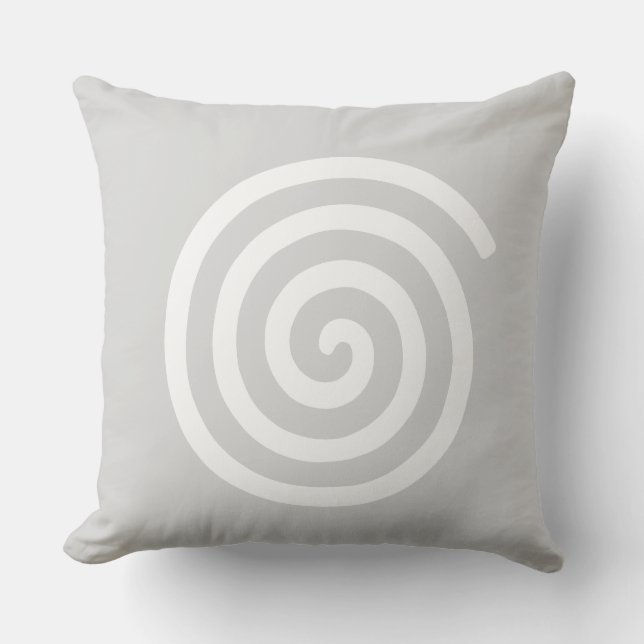 Abstrakt spiral i ljust grå och vit kastkudde kudde (Framsida)