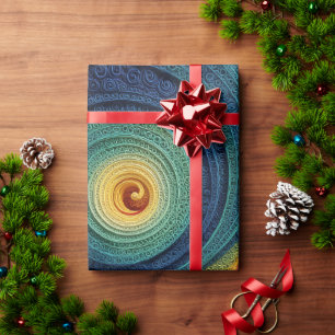 Abstrakt Spiral Mönster Färgrik 3D Virvel Struktur Presentpapper