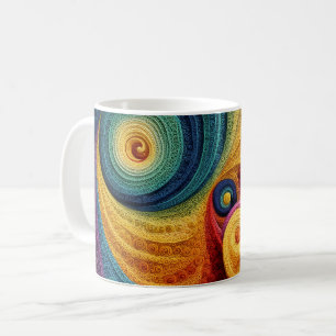 Abstrakt Spiral Mönster Färgrik 3D Virvel Textur Kaffemugg