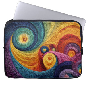 Abstrakt spiral Mönster Färgrik 3D virvelstruktur Laptop Fodral