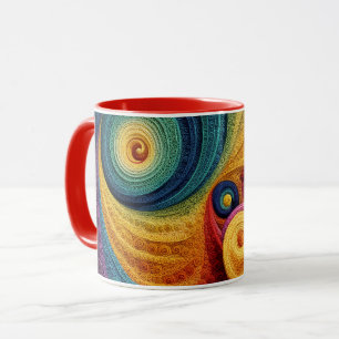 Abstrakt spiral Mönster Färgrik 3D virvelstruktur Mugg