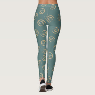 Abstrakt spiral mönster leggings