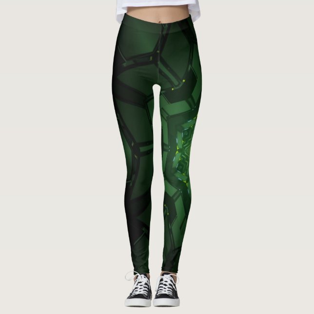 Abstrakt spiral, nyans ljusbild leggings (Framsida)