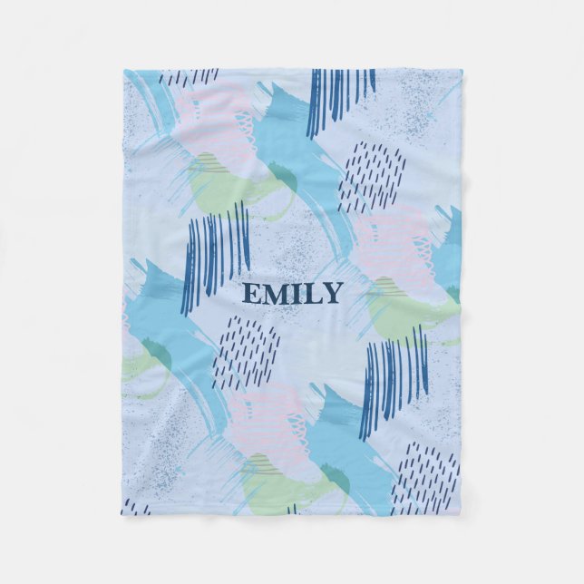 Abstrakt Spiral och Linjer Fleecefilt (Framsidan)