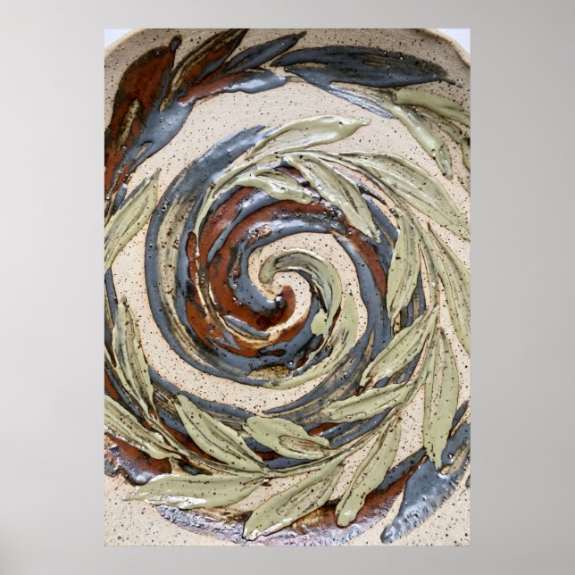 Abstrakt Spiral Poster i Jordtoner (Framsidan)