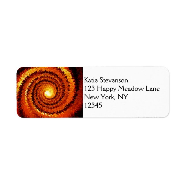 Abstrakt Spiral Sol Returadress Etikett (Framsidan)