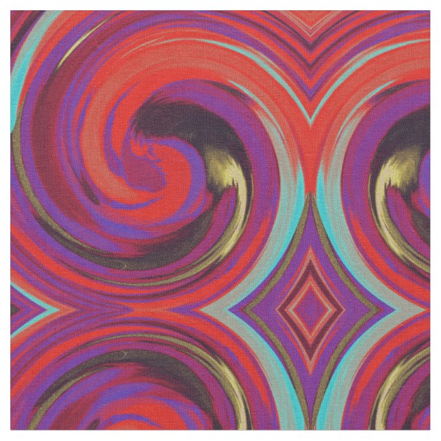 Abstrakt Spiral Swirl Mönster #89 Tyg (Närbild)