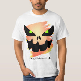 Abstrakt Spooky Jack o'Lantern Ansikte Halloween T Shirt