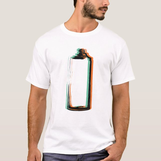 Abstrakt Spray Paint Cans T Shirt (Framsida)