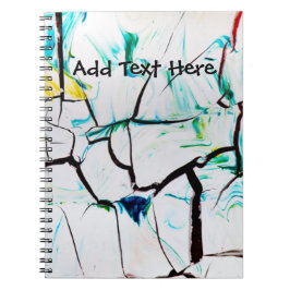 Abstrakt-sprickor i Gröntens Gult Blue Anteckningsbok