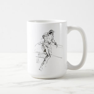 Abstrakt Springer Rörelse Sketch Kaffemugg