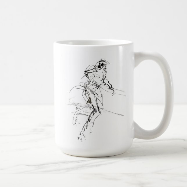 Abstrakt Springer Rörelse Sketch Kaffemugg (Höger)