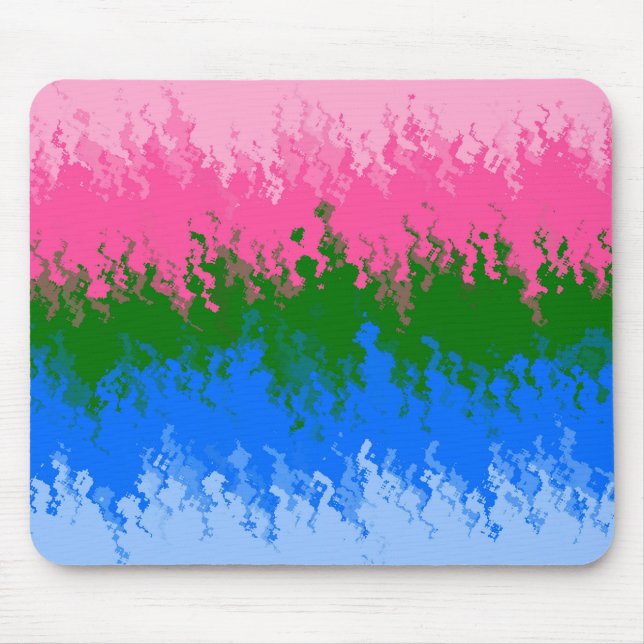 Abstrakt Squiggly Trippy Omniromantisk Prideflagga Musmatta (Framsidan)