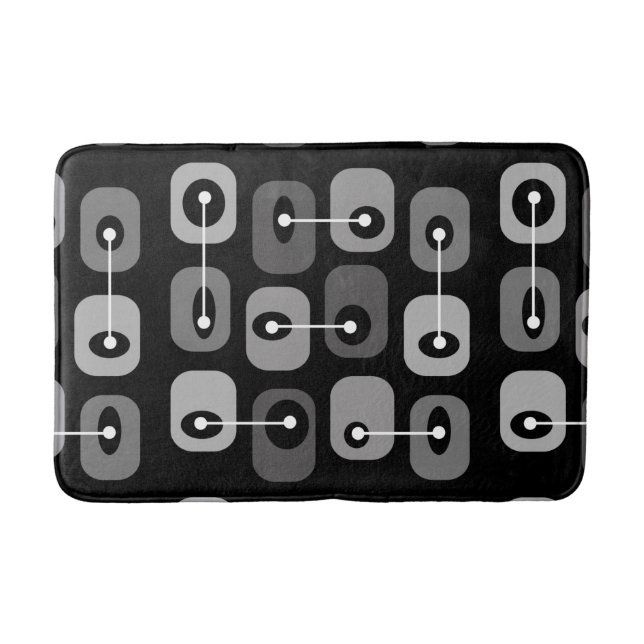 Abstrakt Squishy Cubes Black Silver Badrumsmatta (Framsidan)
