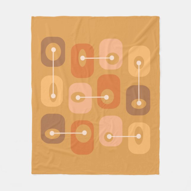 Abstrakt Squishy Cubes Burnt Orange Fleecefilt (Framsidan)